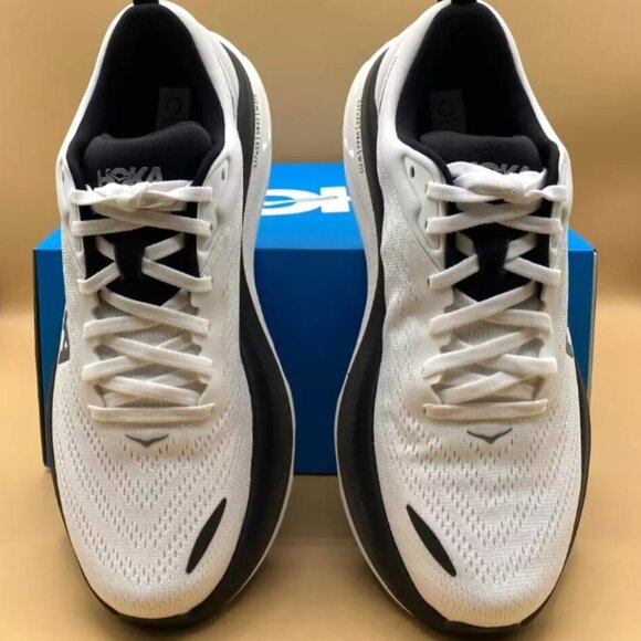 NEW HOKA Men's Bondi 8 Running Shoes Color: White/Black Shoe Width: Medium/D NWT - Picture 4 of 6